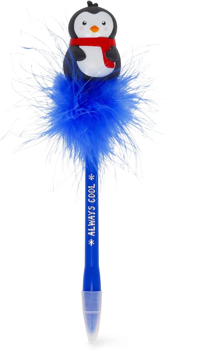 Pen met lichtje - Pinguin de Legami en Bleu – photo produit
