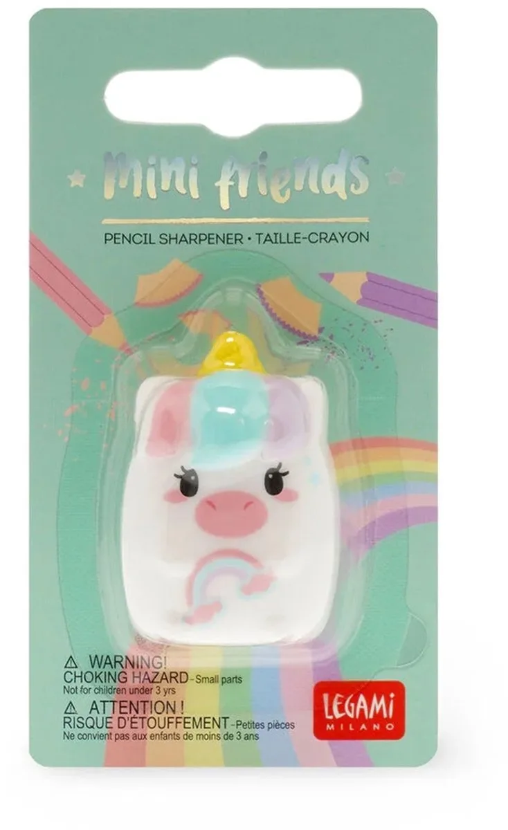 PENCIL SHARPENER - MINI FRIENDS - UNICORN fra Legami i Hvid – produktbillede