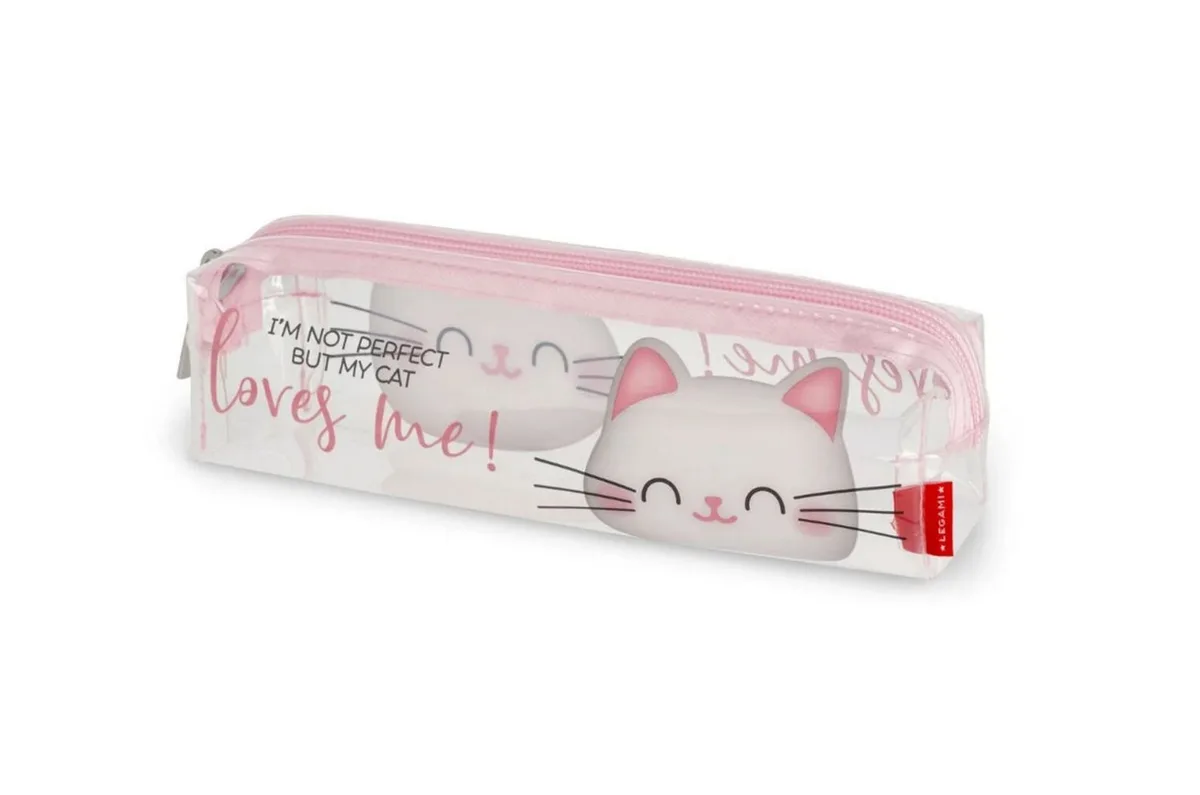 Schülerkalender Legami Transparentes Federmäppchen - Pencil Case - Kitty fra Legami i Lyserød – produktbillede