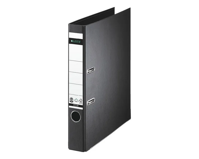 Aktenordner 1008, Ordner schmal, aufgeklebtes Rückenschild by Leitz in Black – product photo
