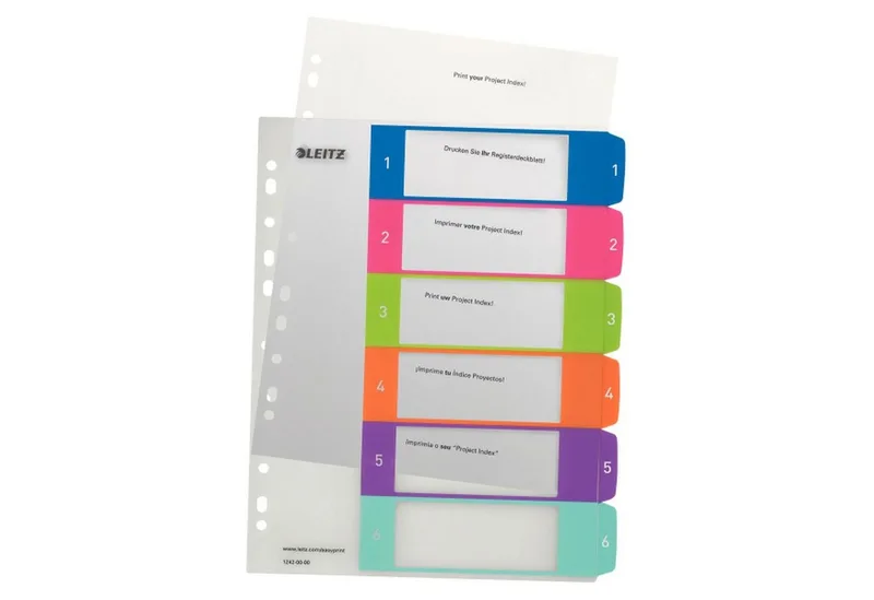 Aktenordner WOW Vollformat, Überbreite 1-6 farbig 6-teilig, 1 Satz by Leitz – product photo