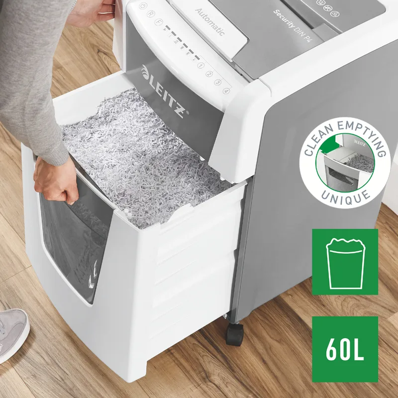 Aktenvernichter IQ AutoFeed OfficePro 300 P4, weiß, CH de Leitz – photo produit