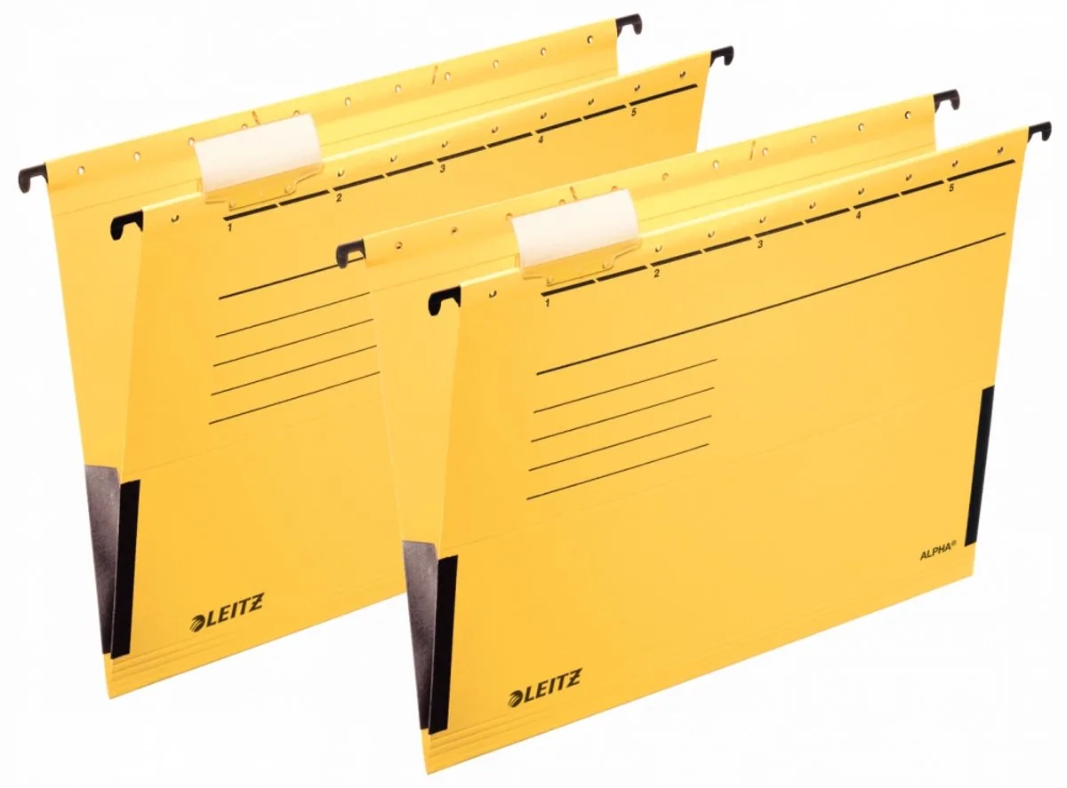 Alpha A4 Hangmappen - 2 stuks von Leitz in Gelb – Produktfoto