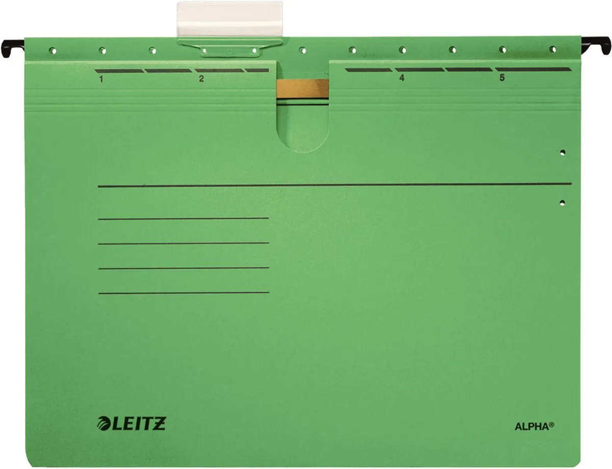 ALPHA Hangmap grijs, karton 225 g/m², DIN 821, 5 stuks von Leitz – Produktfoto