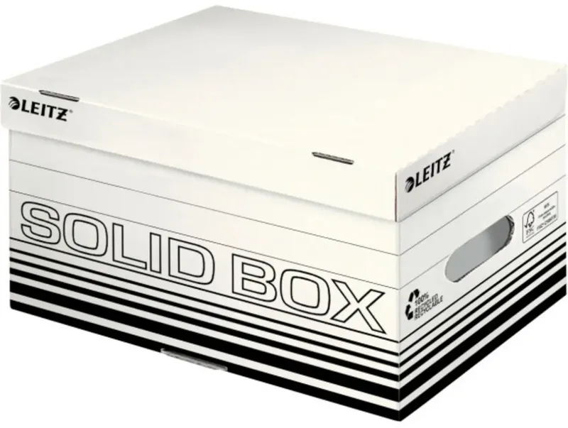 Archivbox 6117-00-01 26.5 cm x 19.5 cm x 37 cm Karton Weiß, Schwarz 10 St. von Leitz – Produktfoto