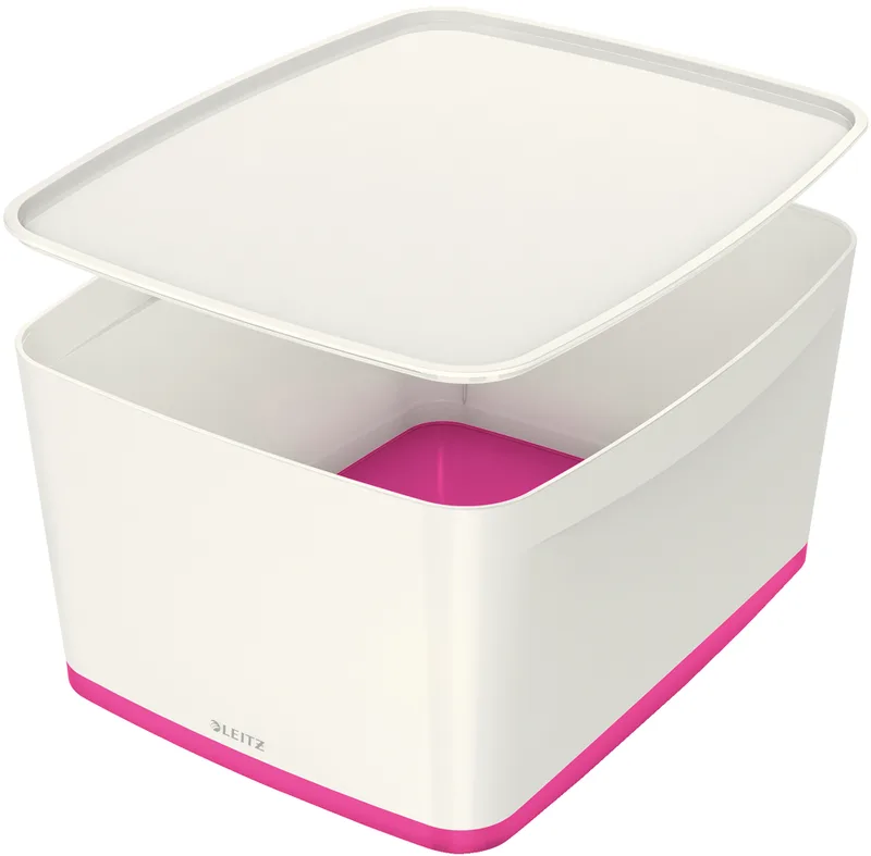 Aufbewahrungsbox My Box, 18 Liter, weiß/pink van Leitz – productfoto