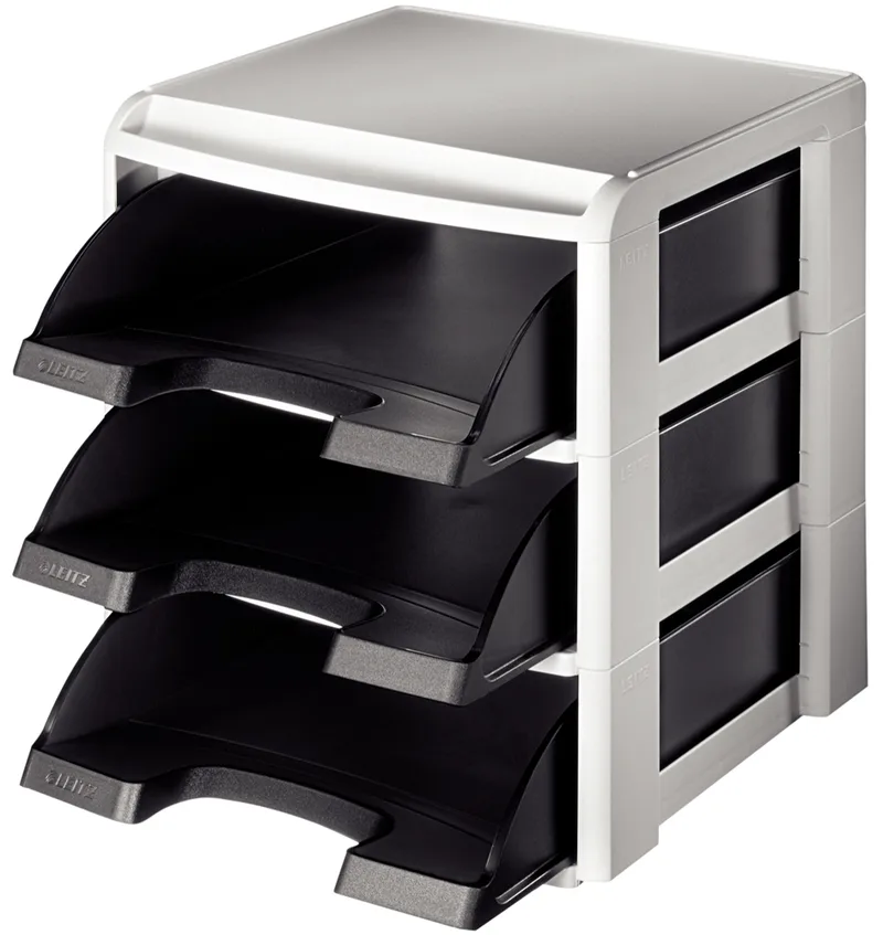Briefablagen-Set, DIN A4, Briefablage in schwarz van Leitz – productfoto