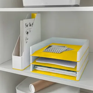Brievenbak Leitz WOW A4 wit/geel by Leitz – product photo 3 of 4