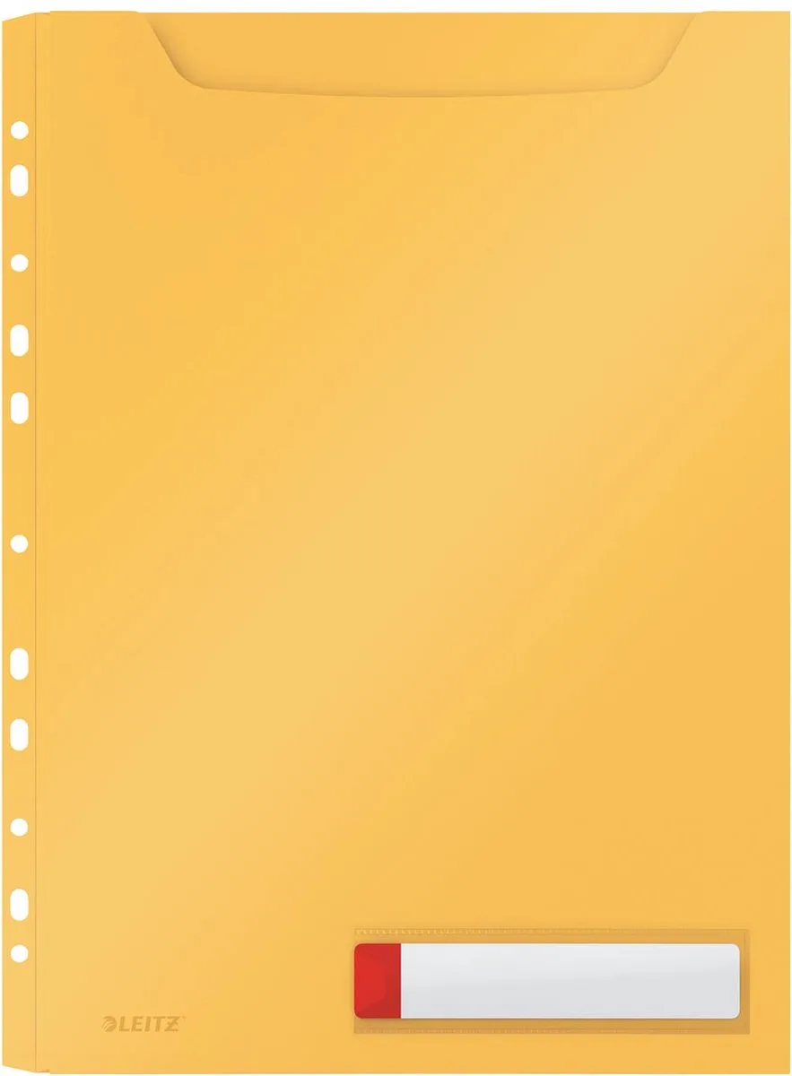 Cosy Harmonica 3 Insteekhoezen - Insteekmap Voor A4 Documenten - Ideaal voor Thuiskantoor/Thuiswerken fra Leitz i Warm Geel – produktbillede