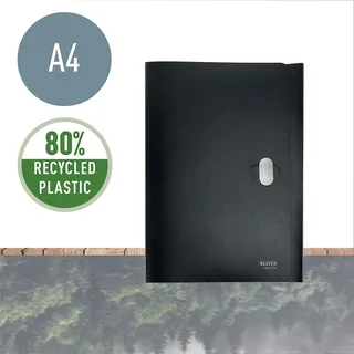 Dossiermap Leitz Recycle A4 3-kleps PP zwart by Leitz – product photo 2 of 6