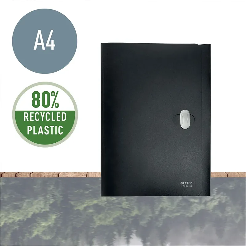 Dossiermap Leitz Recycle A4 3-kleps PP zwart by Leitz – product photo 2 of 6