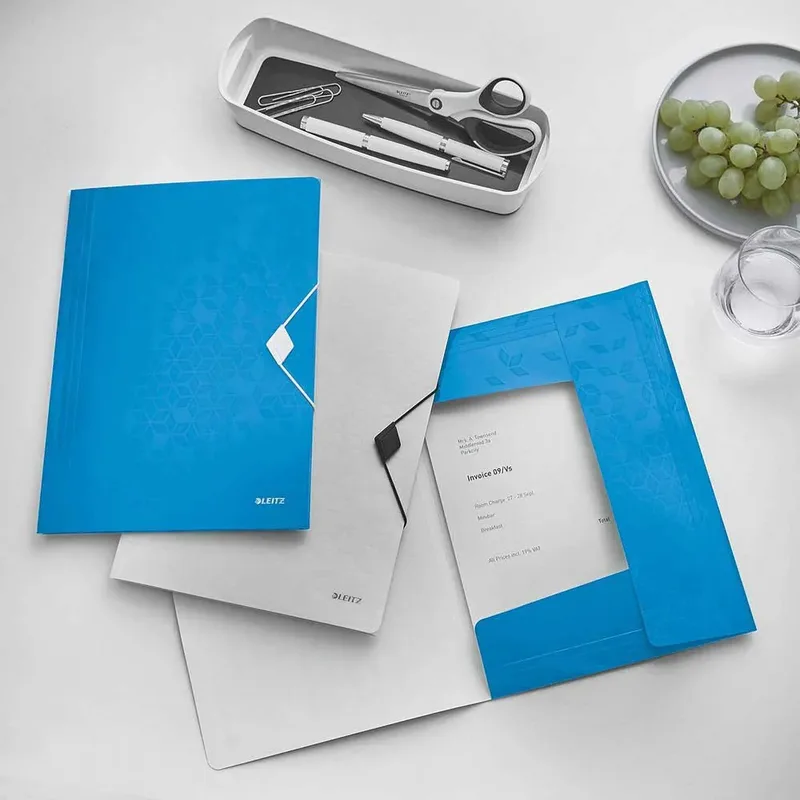 Elastomap Leitz WOW A4 3 kleppen PP blauw van Leitz – productfoto 2 van 2