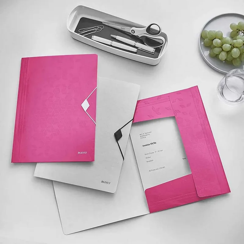 Elastomap Leitz WOW A4 3 kleppen PP roze by Leitz – product photo 4 of 5