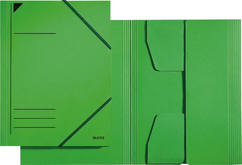 Fächermappe Eckspannermappe A4 mit Klappen für ca. 250 Blatt von Leitz in Grün – Produktfoto