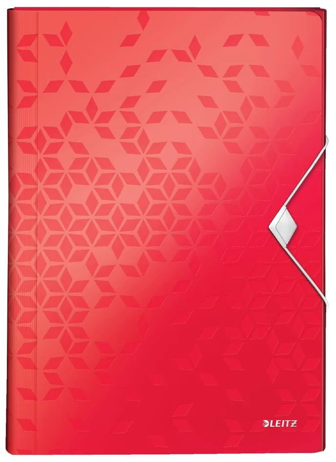 Fächermappe WOW, A4, PP, 6 Fächer, rot by Leitz – product photo