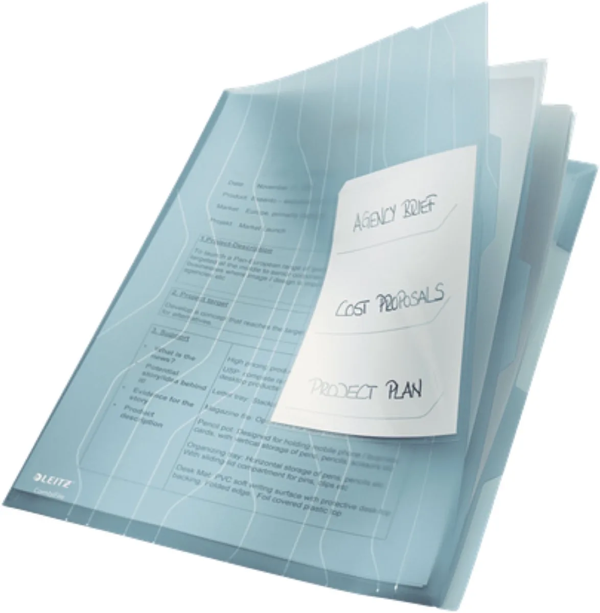 Folder Leitz CombiFile Organizer A4 - 20 stuk von Leitz in Transparant blauw – Produktfoto