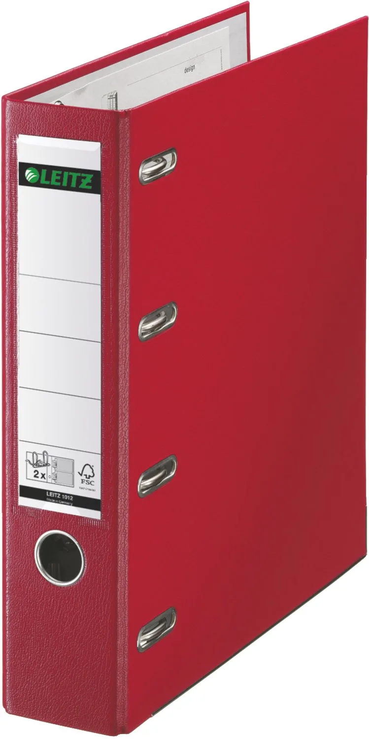 Giro bank ordner leitz a4 dubb mech 80mm pp rd | 5 stuks by Leitz – product photo