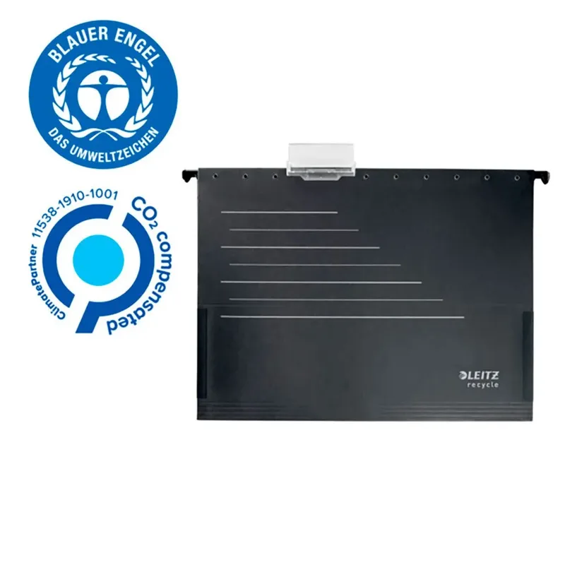 Hangmap Leitz Alpha Recycle A4 verticaal V-bodem zwart by Leitz – product photo 2 of 6