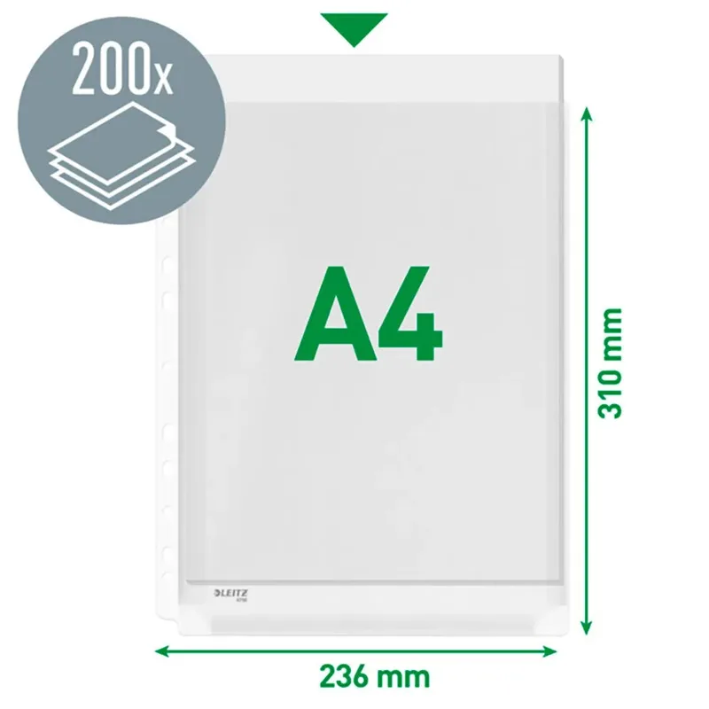 Harmonica showtas Leitz Premium met perforatiestrip 180µ PVC A4 5 stuks glashelder 5 stuks von Leitz – Produktfoto 5 von 6