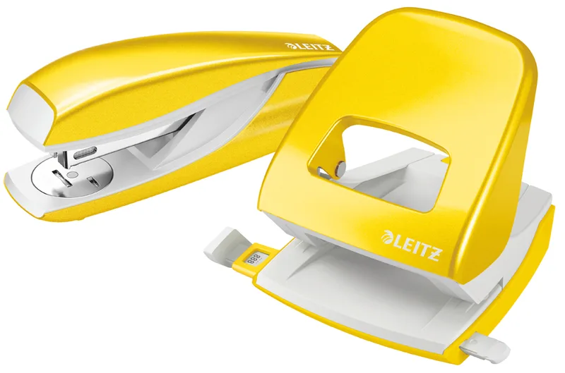 Heftgerät- & Locher-Set Nexxt WOW, blau-metallic från Leitz – produktbild