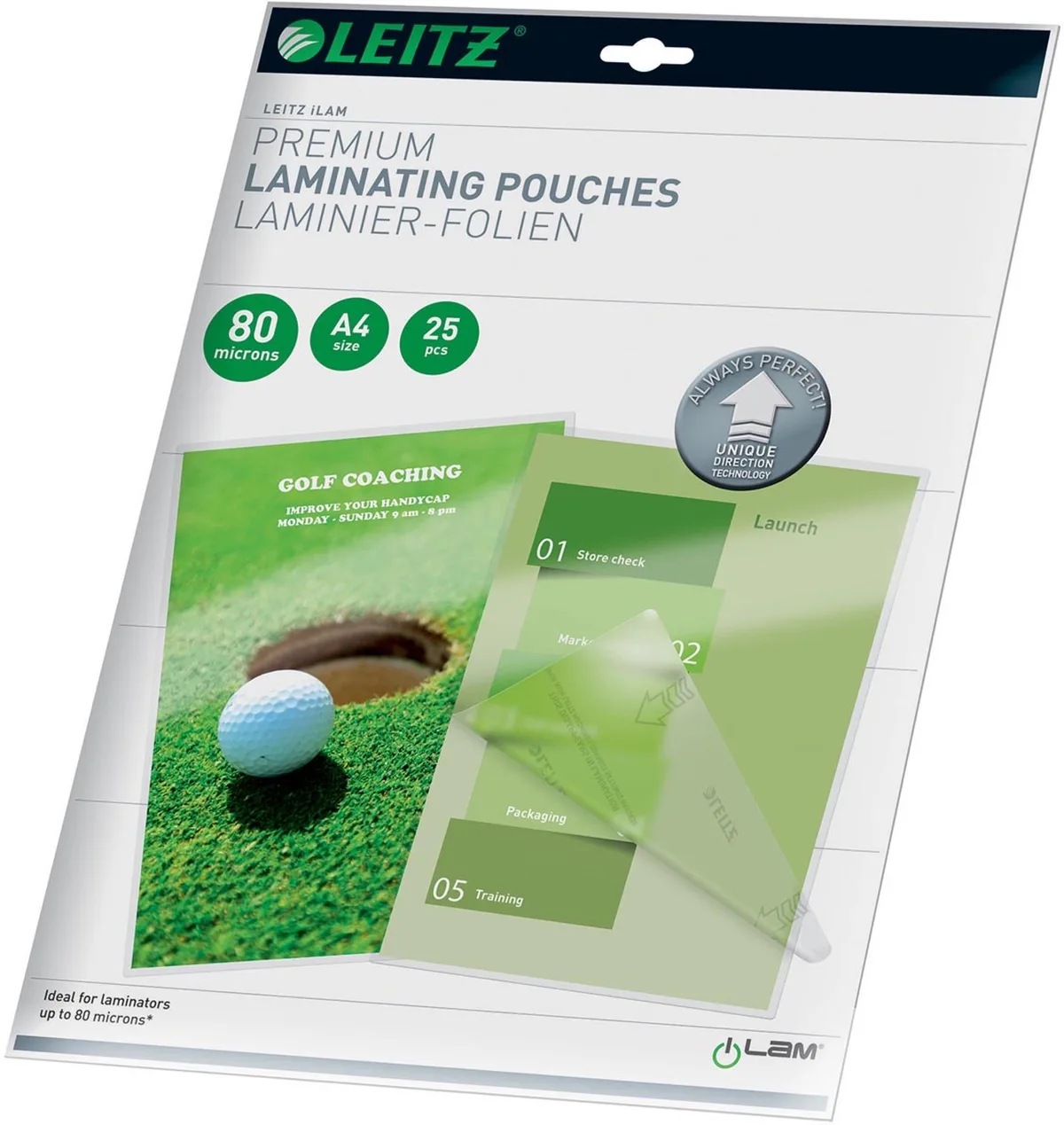 Ilam lamineerhoes ft A4, 160 micron (2 x 80 micron), pak van 25 stuks 40 stuks de Leitz en Transparent – photo produit