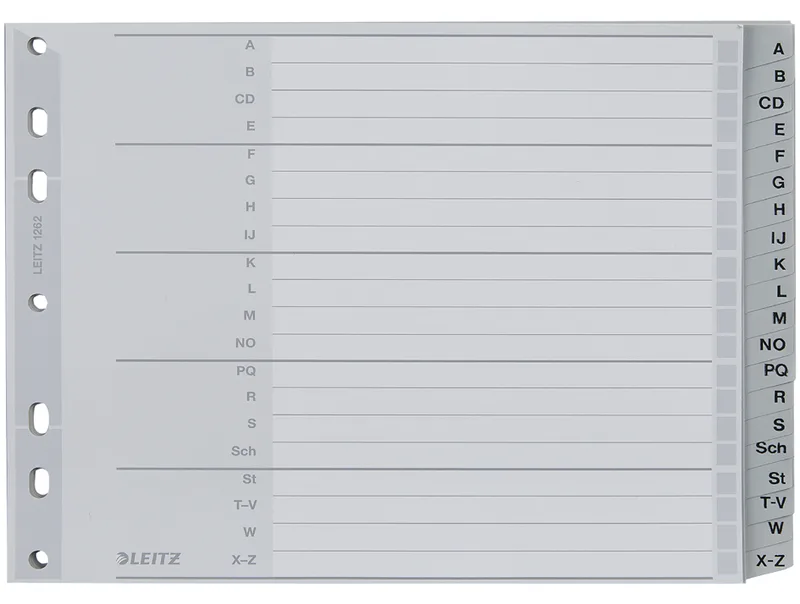Kunststoff-Register, A-Z, Überbreite, halbe Höhe by Leitz – product photo