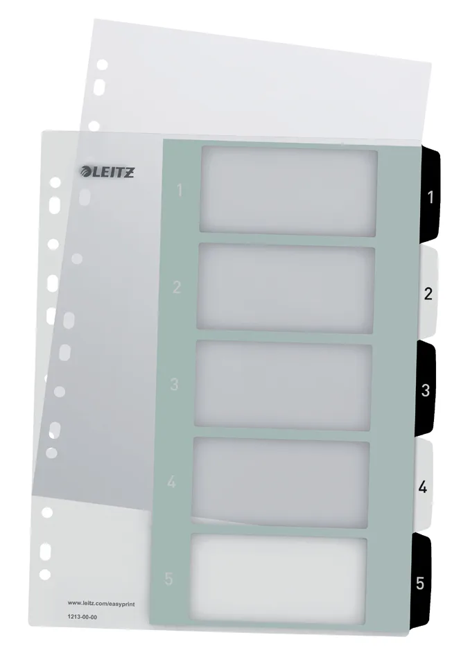 Kunststoff-Register WOW, Zahlen, A4 Überbreite, 1-12 by Leitz – product photo