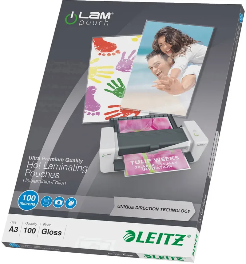 Laminierfolie DIN A3 100 micron glänzend 100 St. von Leitz – Produktfoto