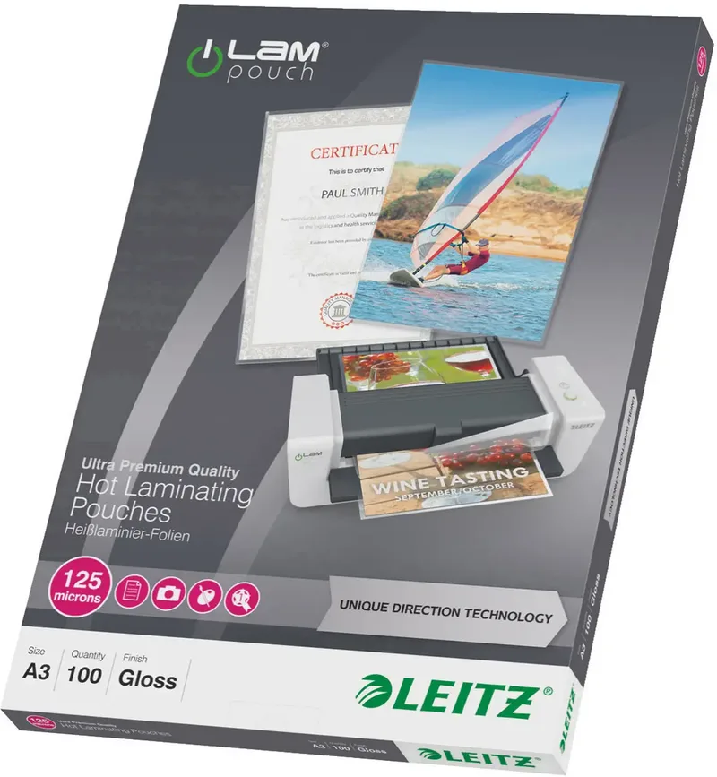 Laminierfolie DIN A3 125 micron glänzend 100 St. de Leitz – photo produit