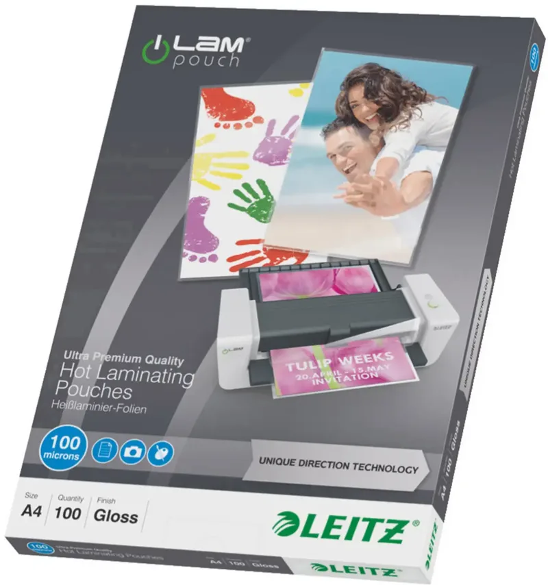 Laminierfolie DIN A4 100 micron glänzend 100 St. van Leitz – productfoto