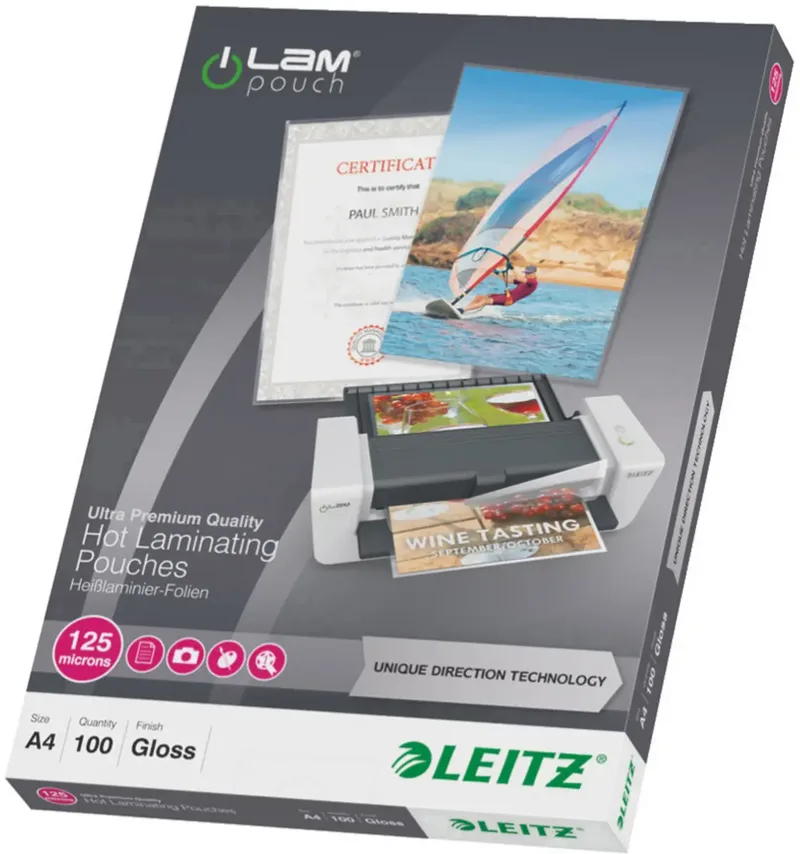 Laminierfolie DIN A4 125 micron glänzend 100 St. van Leitz – productfoto