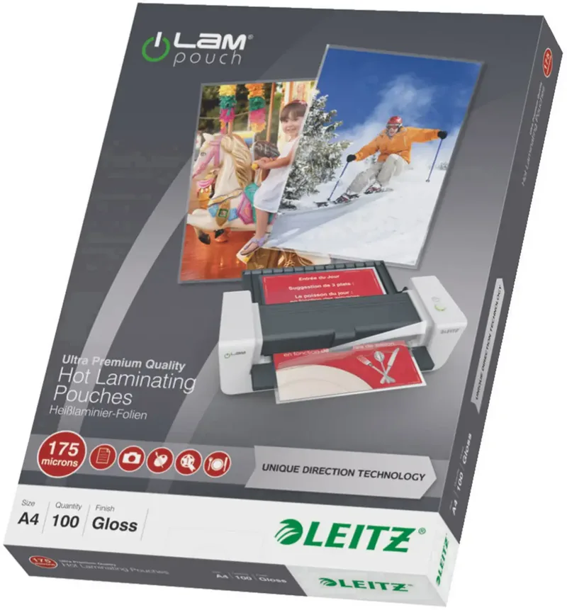 Laminierfolie DIN A4 175 micron glänzend 100 St. by Leitz – product photo