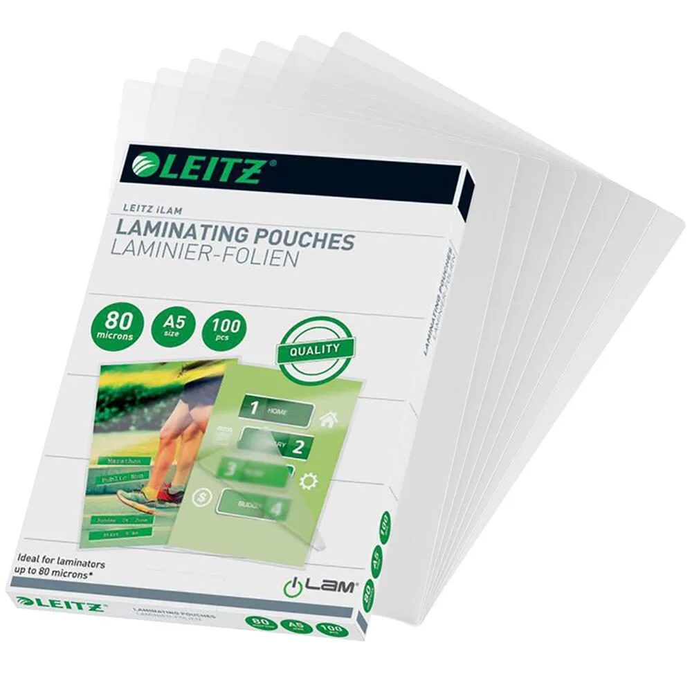 Laminierfolien glänzend 80 mikron A5 von Leitz – Produktfoto