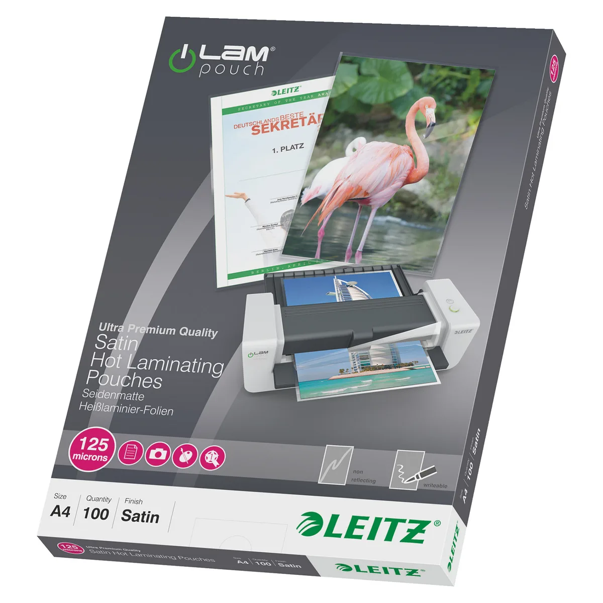 Laminierfolien matt 125 mikron A4 fra Leitz – produktbillede