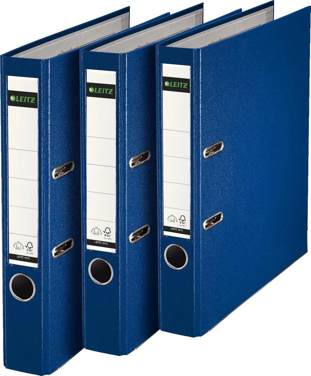 Leitz 1015 - 180° Ordner Kunststof - 52 mm - 3 stuks - A4 fra Leitz i Blå – produktbillede