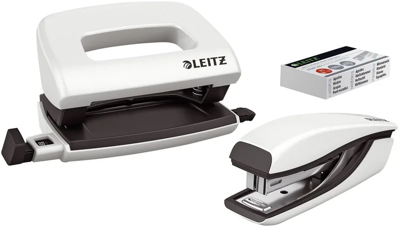 Lochstanzer Leitz 5561-20-01 Set Mini Locher Heftgerät NeXXt WOW - perlweiß by Leitz – product photo