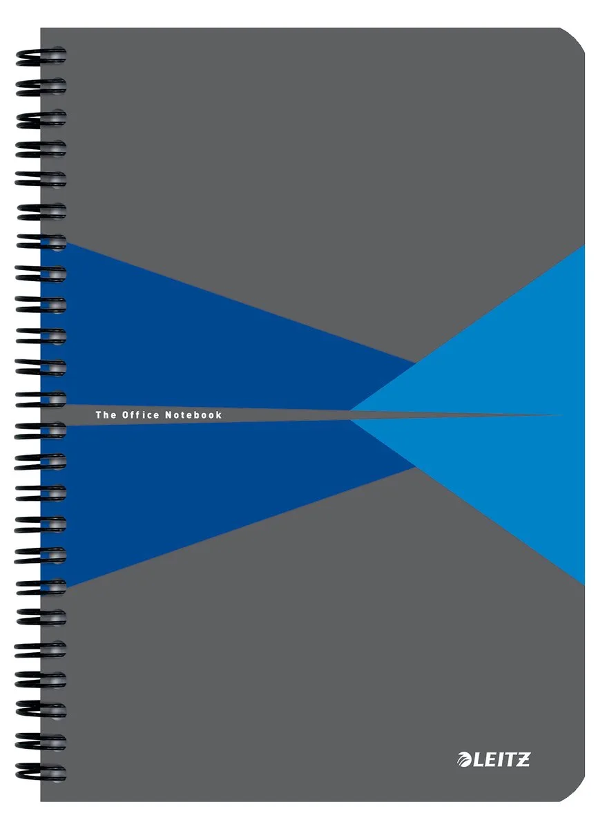 Notitieboek leitz office a5 lijn 180pag grijs bl | 5 stuks de Leitz en Grijs Blauw – photo produit