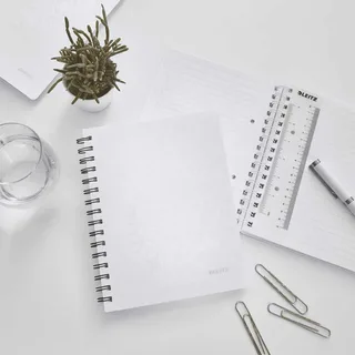 Notitieboek Leitz WOW A5 lijn spiraal PP wit by Leitz – product photo 3 of 4