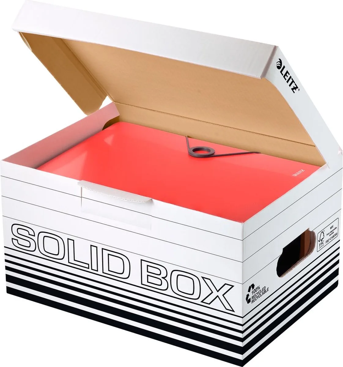 Opbergdozen Solid Box - S 6117 - FSC gerecycled karton - B 265 x D 370 x H 195 mm - 10 stuks van Leitz in Wit – productfoto