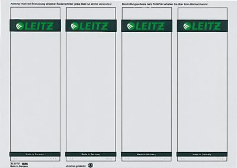 Ordner-Etiketten 1685-20-85 61 x 191 mm Papier Grau Permanent haftend 100 St. de Leitz – photo produit