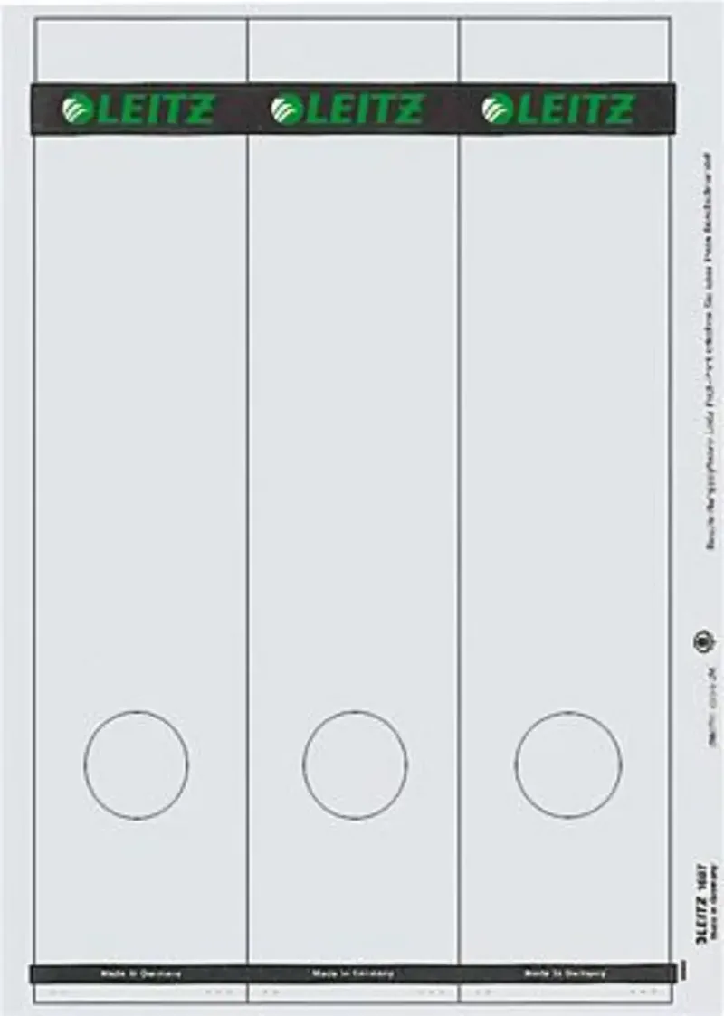 Ordner-Etiketten 1687-00-85 39 x 285 mm Papier Grau Permanent haftend 75 St. de Leitz – photo produit