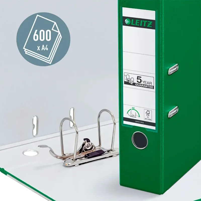 Ordner Leitz 1010 180° 80mm PP A4 groen van Leitz – productfoto 2 van 6