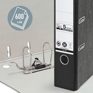 Ordner Leitz 1080 klassiek gewolkt 180° 80mm karton A4 zwart van Leitz – productfoto 2 van 6