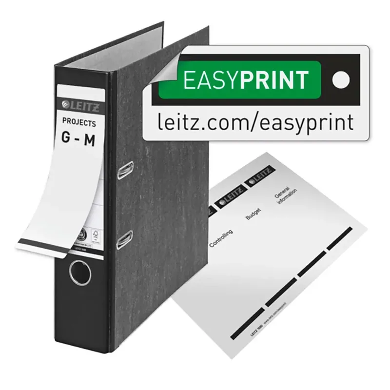 Ordner Leitz 1080 klassiek gewolkt 180° 80mm karton A4 zwart van Leitz – productfoto 6 van 6