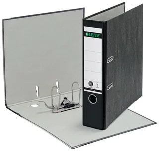 Ordner Leitz 1080 klassiek gewolkt 180° 80mm karton A4 zwart van Leitz – productfoto 1 van 6
