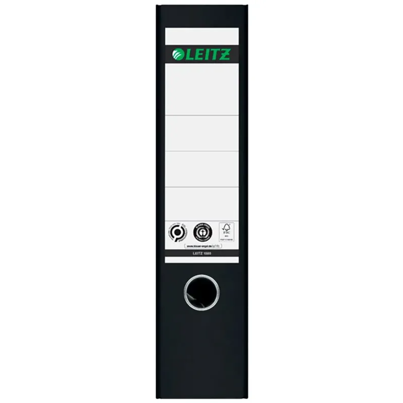 Ordner Leitz 1080 klassiek gewolkt 180° 80mm karton A4 zwart van Leitz – productfoto 4 van 6