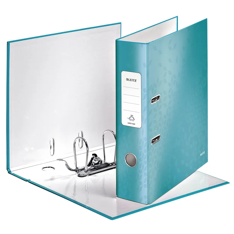 Ordner leitz wow 180° gelamineerd 80mm a4 ijsblauw | 10 stuks de Leitz – photo produit