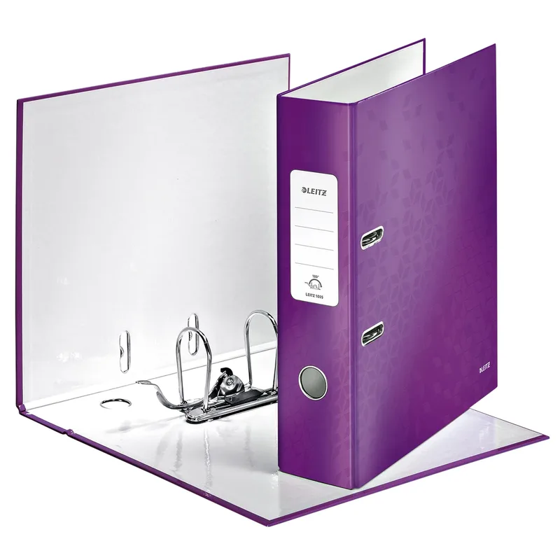 Ordner leitz wow 180° gelamineerd 80mm a4 paars | 10 stuks von Leitz – Produktfoto