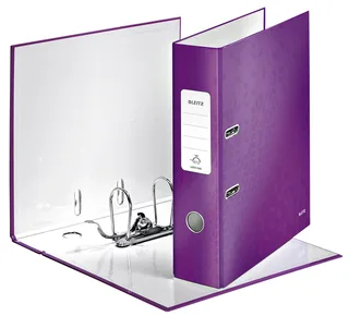 Ordner Leitz Wow 180° gelamineerd 80mm A4 paars by Leitz – product photo 1 of 3