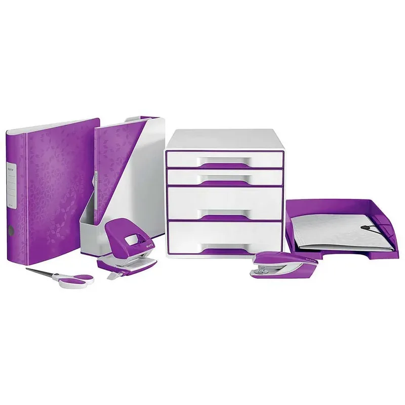Ordner Leitz Wow 180° gelamineerd 80mm A4 paars by Leitz – product photo 2 of 3